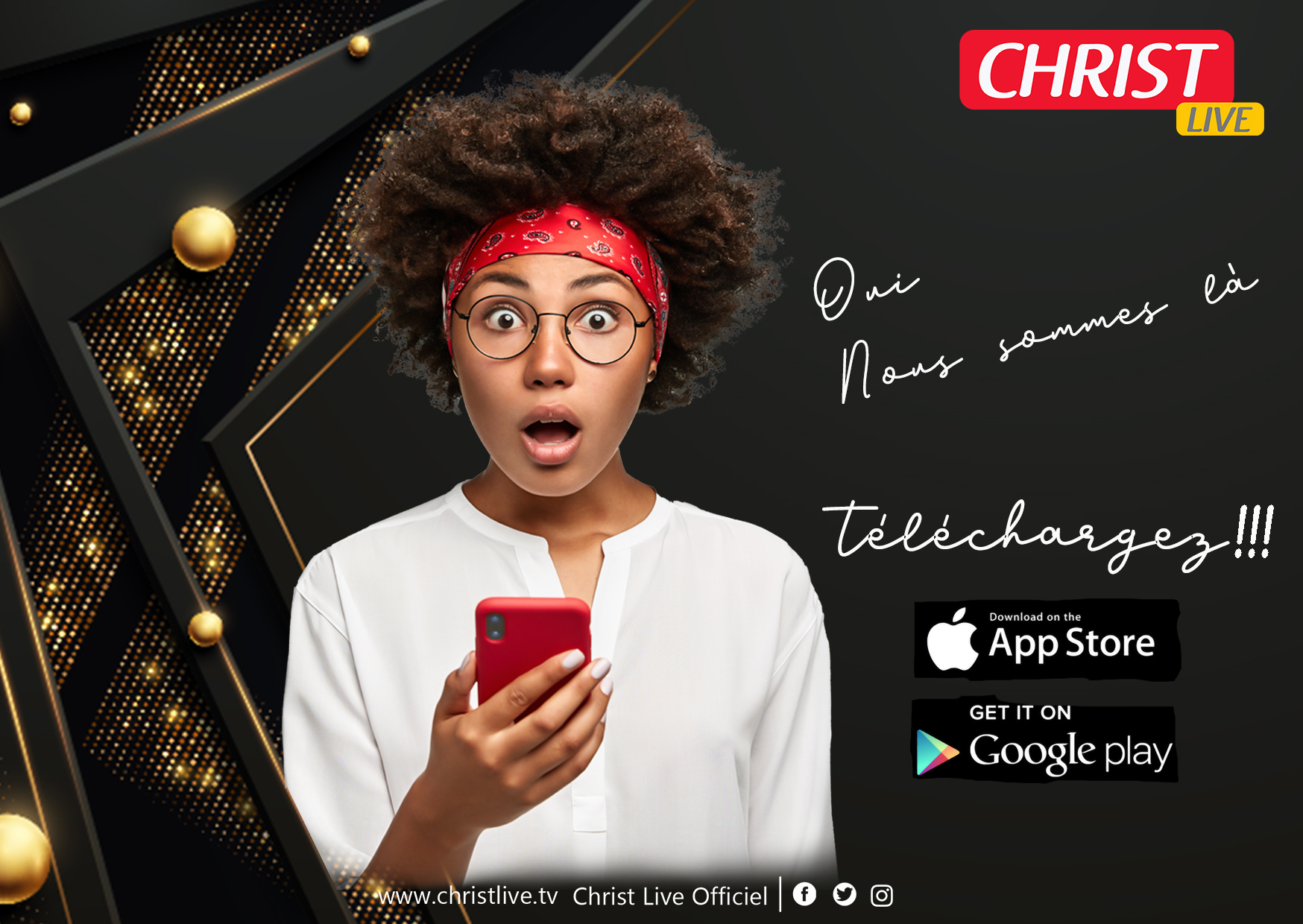 L'application Christ Live est disponible sur apple store et google play store 